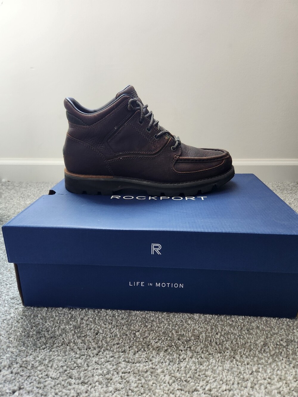 Rockport Waterproof Men's Chocolate Suede Lace-Up Boots - Picture 3 of 8